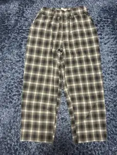 チェックパンツ ワイド 古着 スラックス