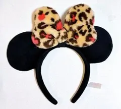 ディズニー　ミニー　カチューシャ　ヒョウ柄　ピンク