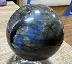 ブルーシラー　ラブラドライト　スフィア　丸玉　直径6.2cm 352g マダガスカル産]ラブラドライト丸玉/スフィア（球体直径約75.2mm