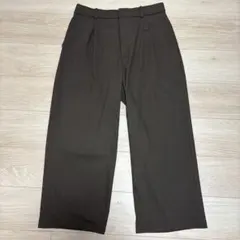 ユニクロ タッグワイドパンツ ダークブラウンXLサイズ