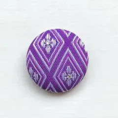 畳へり　くるみボタン　ヘアゴム　ブローチ　パープル　ダイヤ　菱形　＃934