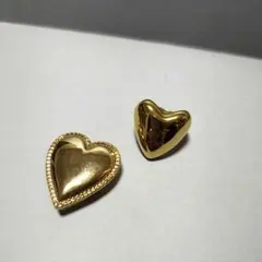 新品　2個セット　ハート　リング＆ブローチ　セット　ゴールド　指輪