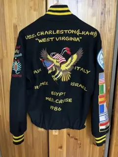 80s ツアージャケット スーベニアジャケットU.S.NAVY