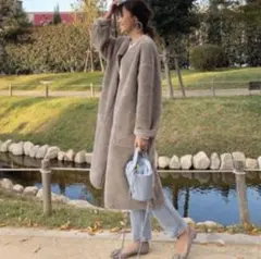 ZARA ザラ　リバーシブルボアムートンジャケット　グレージュ　S