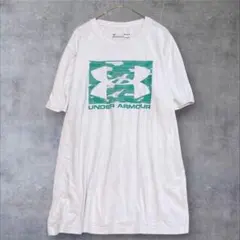 アンダーアーマー 半袖Tシャツ （MD) 白 ビッグロゴプリント ゆったり 夏のサムネイル