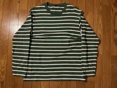 【UNIQLO】　グリーンボーダーTシャツ