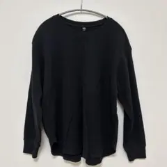 UNIQLO ワッフル長袖Tシャツ　黒