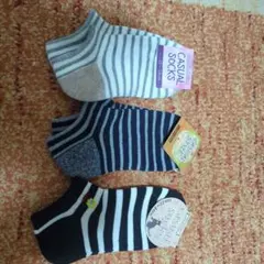カジュアルソックス ストライプ 22-24cm