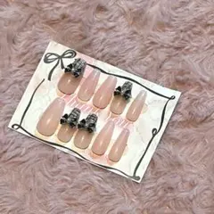 ネイルチップ　【在庫処分セール！】　ツイード　ワンホン　フレンチガーリー