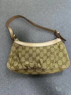 GUCCI GGパターン ベージュキャンバスハンドバッグ