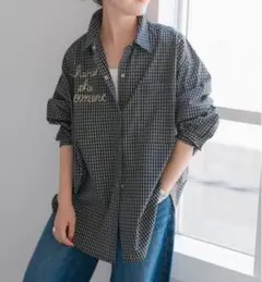 完売品　25AW 新作　Spick&Span 刺繍オーバーシャツ　チェック柄