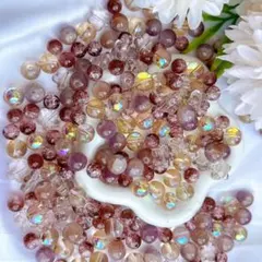 キラキラ❣️金箔錦鯉ヘマタイトファイヤークォーツ約14ミリ内径約17センチ❤ 金箔錦鯉ヘマタイトクォーツ約13ミリ玉内径役17センチ サイズ調整無料