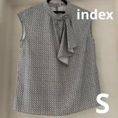 値下げ　index ノースリーブブラウス 白黒幾何学模様36 S