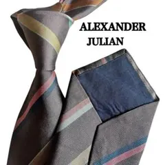 ALEXANDER JULIAN ストライプ柄　レジメンタルタイ　メンズネクタイ