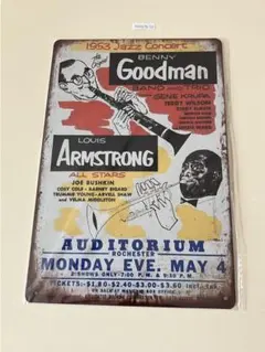BENNY GOODMAN ルイアームストロング　ブリキ看板 インテリア