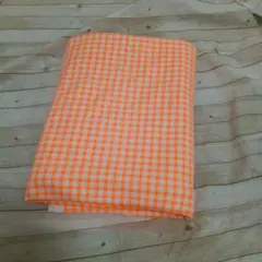 fuwacca ニット生地 チェック ネオン オレンジ