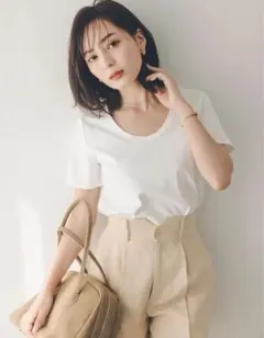 COHINA 【接触冷感】シルケットコットンベーシックTシャツ 白黒セット