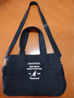 未使用 KANGOL 2WAY キャンバス ショルダーバッグ ブラックカンゴールのサムネイル