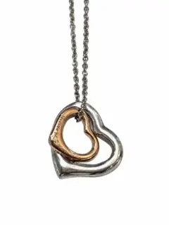 Tiffany & Co. ダブルオープンハート ネックレス　シルバー✕ゴールド