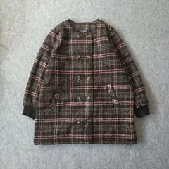 クイール様専用✨ドラッグストアーズ D.S.CLUB ウール混コート チェック柄