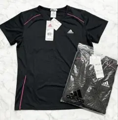 新品タグ付 2枚組 adidas アディダス 吸汗速乾 Tシャツ 黒 OT XL