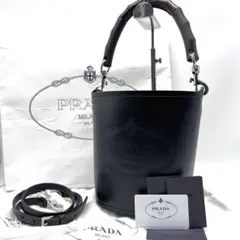 【現行型・新品未使用✨】プラダ タンブール バケット 2way ハンドバッグ 黒