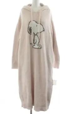 スヌーピー フード付きフリースローブ　ジェラートピケ