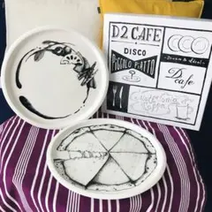 【新品未使用品・専用箱付き】プレート 皿 ピザ ベジタブル モノトーン 2点
