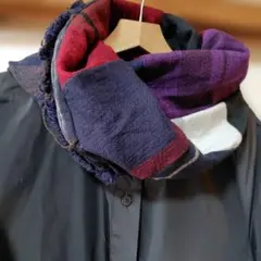 タマキニイメ　ハンドメイドリバーシブル スヌード　 播州織　フリンジ