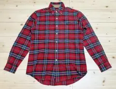 S【美品】POLO Ralph Lauren 赤チェックボタンダウンシャツ