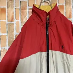 340 レアUSA製POLOナイロンジャケットXLラルフローレンマルチカラー刺繍