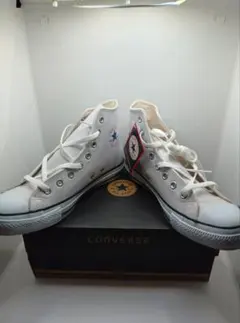 新品コンバースオールスターHIレザー本革ホワイト白26.0cm
