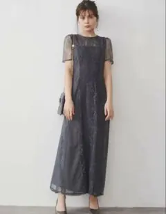 ラグナムーン LADYナローレースマキシワンピース お呼ばれ オケージョン