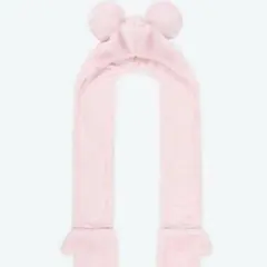 東京ディズニーランド　フード&手袋付き　ミッキーマウス　マフラー　ピンク