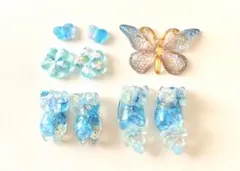 じゃれねこ『1月☆⑥フラワー×ライトブルー』2ペア