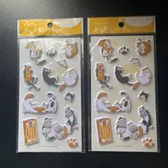 猫 ぷくぷくシール×森永ミルクキャラメル×ファミマ 2セット