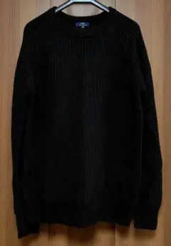 URBAN RESEARCH ITEMS 黒いリブ編み長袖セーター 表記38