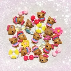 46 カラフル ネイルパーツ 日焼け ガングロ キティ ハイビスカス