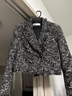 ZARA ダブルブレストジャケット M ブラック・ホワイト