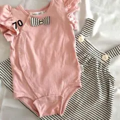 【birthday Party】セットアップ　ロンパース　ストライプスカート