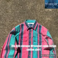 80s vintage Wrangler S/S color bd shirtのサムネイル