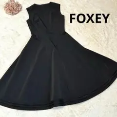 FOXEY フォクシー ノースリーブ ワンピース 黒 40 M