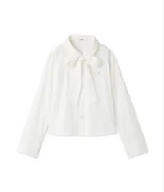 SNIDEL リボンワンポイントロゴシャツ ホワイト