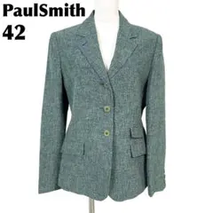 【極美品】 PaulSmith 麻テーラードジャケット 42 裏地転写花柄