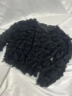 フリルシースルートップス ショート丈 黒 アーカイブ