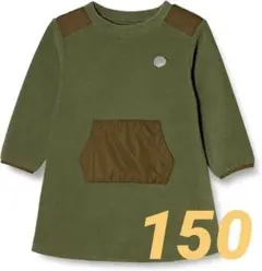 ルックバイ ビームスミニ フリース コントラスト ワンピース 150 カーキ