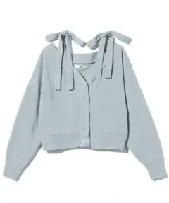 GRL　肩リボンオフショルカーディガン　ミントグリーン　美品　春服　k6013k