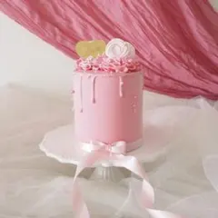 【Loveピンクなフリルケーキ】クレイケーキ　ディスプレイケーキ　粘土のケーキ