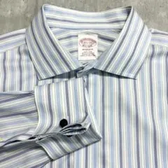 ブルックスブラザーズ00sストライプシャツMADISONダブルカフスワイドカラー