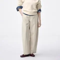 ブラッシュドワイドテーパードパンツQ ジーユー